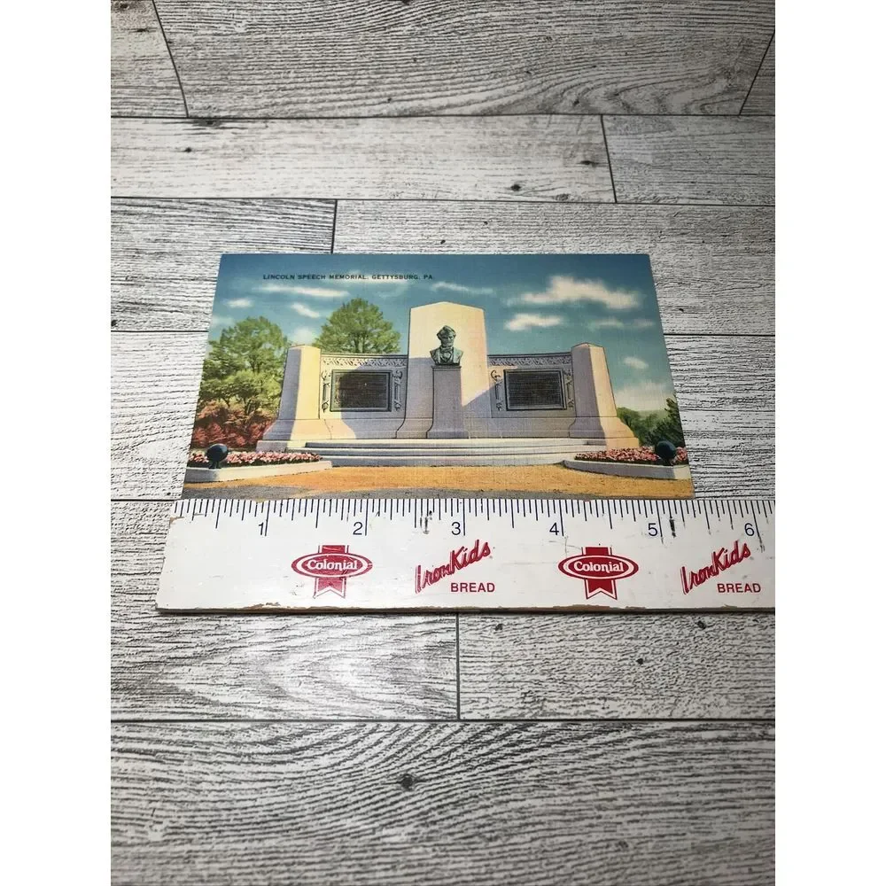 Vintage Lincoln Speech Memorial Gettysburg PA Card Ephemera Memorabilia Souvenir